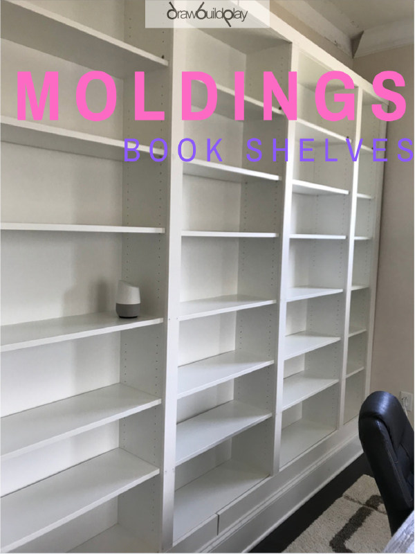 DIY Book Shelf Molding and Trim